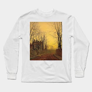 An Autumn Lane by John Atkinson Grimshaw Long Sleeve T-Shirt